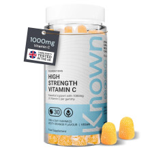 Known 1000mg High Strength Vitamin C (Ascorbic Acid) Gummies – Zesty Orange Flavour – Chewable Vegan Gummy Supplement – Immune, Collagen, Energy
