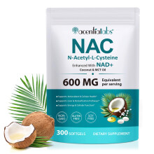 NAC N-Acetyl L-Cysteine 600 mg Softgels with NAD+ | Enhanced with Coconut & MCT Oil for Absorption | Supports Antioxidant, Liver & Cellular Health |