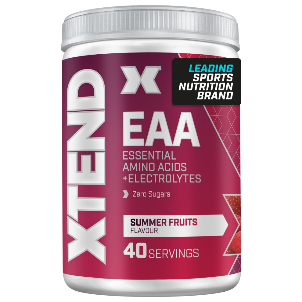 Scivation Xtend Eaa Amino Acids Powder | Summer Fruits | 40 Servings For Hydration And Fitness Performance | 9 Essential Amino Acids + Added Electrol