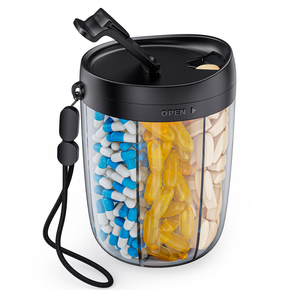 Auvon Pill Dispenser Holds 1 Monthly Vitamins, Supplement Pill Box