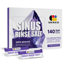 Sinus Rinse Salt 140 Pre-Measured Packets for Neti Pot and Squeeze Bottle-100% Natural Sea Salt Istonic Formula,Drug-Free Nasal Irrigation,Sinus Cong