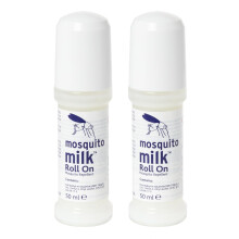 Mosquito Milk Insect Repellent Roll-On (Twin Pack) 50ml x2 | Long Lasting Bug Protection | Best for Tropical Travel & Holidays | Fresh Scent