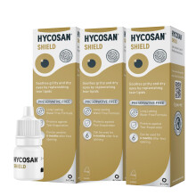 Hycosan Shield Eye Drops – Triple Pack - Preservative Free Single Ingredient Formula for Management of Dry Eyes – 840 Applications – 3x3ml