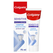 Colgate Sensitive Repair & Prevent + Gentle Whitening Toothpaste 75ml, Toothpaste for Sensitive Teeth, Acts in 1 Minute, Seals and Repairs Sensitive