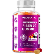 Vitamatic Prebiotic Fiber Gummies for Adults – 7g Fiber per Serving –