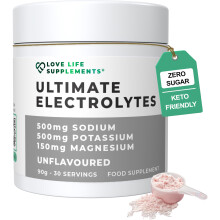 Ultimate Electrolytes Powder Unflavoured, 500mg Sodium, 500mg Potassium, 150mg M