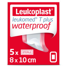 Leukomed T Plus - Sterile Wound Dressing - Waterproof and Breathable, First-aid Plasters - Ideal for Postoperative Care - Transparent - 8 cm x 10 cm