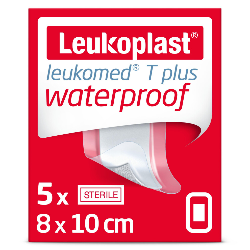 Leukoplast Leukomed T Plus - Sterile Wound Dressing - Waterproof And Breathable, First-Aid Plasters - Ideal For Postoperative Care - Transparent - 8 Cm X 10 Cm