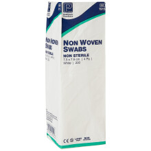 Premier 1915 Non-Sterile Non-Woven Swabs 4 Ply 7.5 cm x 7.5 cm White Paper Packs (Pack of 200)