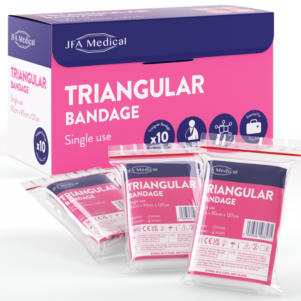 Jfa Medical Non-Woven Triangular Bandage Arm Sling 90Cm X 90Cm X 127Cm - Box Of 10 Bandages