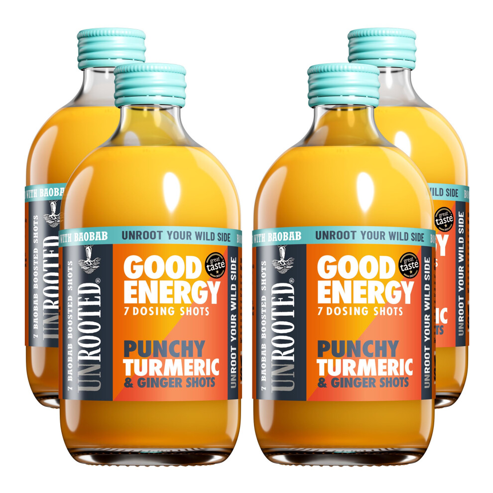 Photos - Vitamins & Minerals UNROOTED GOOD ENERGY Punchy Turmeric, Ginger & Baobab Health Shots - For Immunit