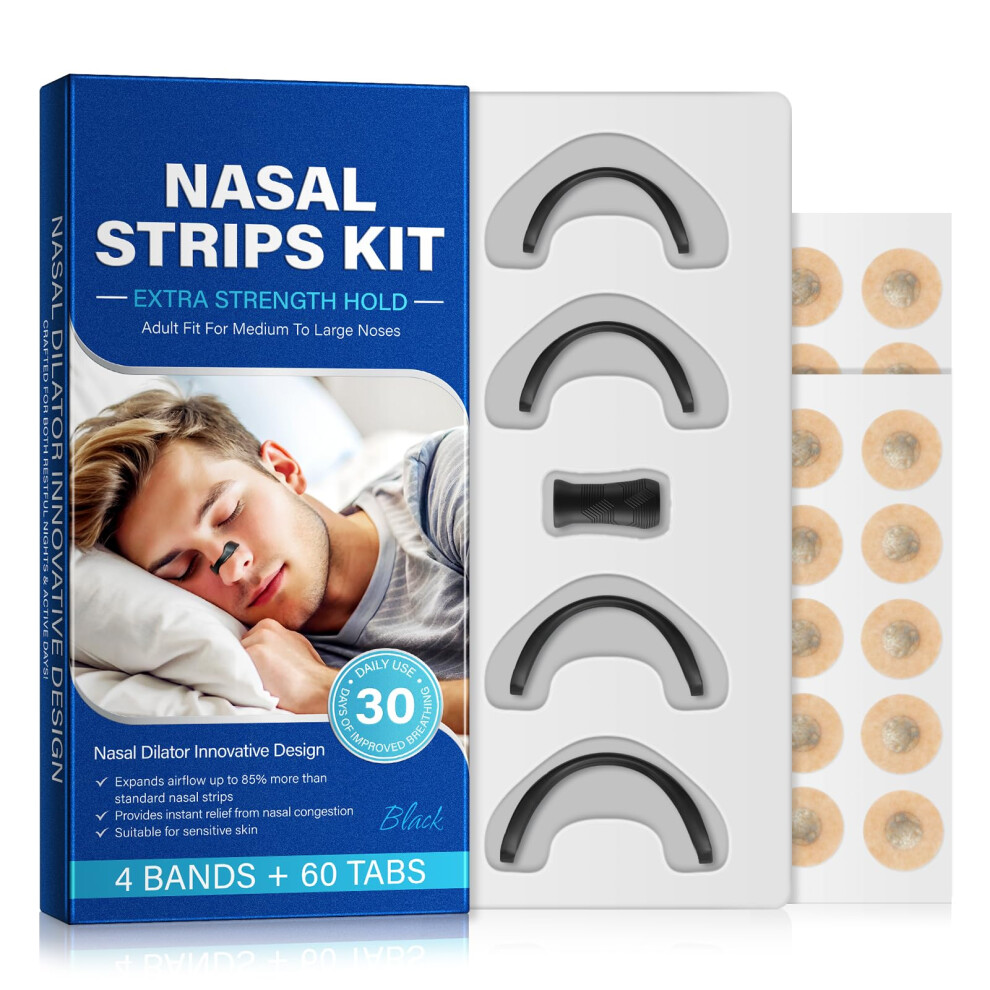 Tooffi Magnetic Nose Strips,60Pcs Magnetic Nasal Strips,Magnetic Nose Magnet For Breathing And Snoring Solution,Nose Strips For Better Sleep,Oxygen Boost,Ex