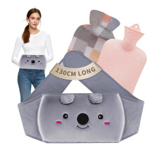 Dibikou Hot Water Bottle Belt, 1L wrap Around Wearable 3 in 1 Hot Water Bag with 130 cm Long Soft Waist Cover, PVC Koala Hot Water Bottle Strap for N
