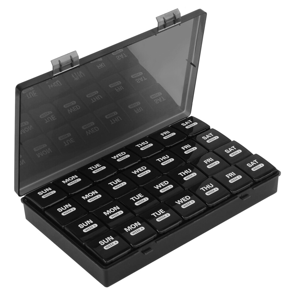 Eyeleaf Monthly Pill Box Organiser,4 Week 28 Day Large Pill Box Organiser,Pill Boxes,Pill Organiser With Dust-Proof Case For Vitamins/Fish Oils/Pill