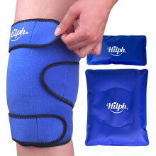 Hilph Knee Ice Pack Wrap, Reusable Ice Pack for Knee Replacement Surgery, Hot Cold Compress Therapy Knee Brace Gel Ice Wrap for Knee Pain Relief, Inj
