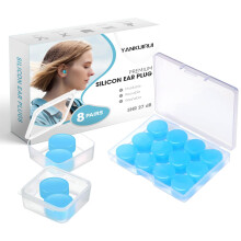 8 Pairs Silicone Ear Plugs for Sleeping, 27dB Sleep Noise Cancelling, Soft, Re-Usable, Waterproof, Premium Moldable Silicon Earplugs, for Sleep, Trav