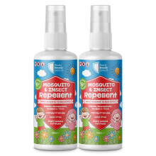 Kids Mosquito & Insect Repellent Spray Twin Pack (2 x 100ml) DEET Free Bug Spray for Children Aged 6+ Months, Plant Based Formula 30% Citriodiol, Fam