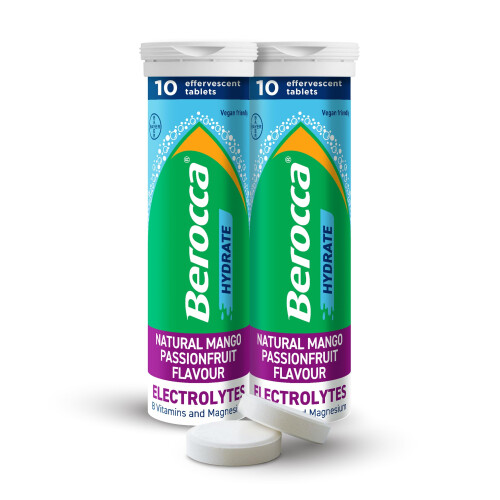 Berocca Hydrate - Electrolytes for Fast Hydration & B Vitamins, Enhance Hydratio