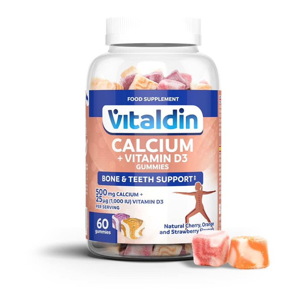 Vitaldin Calcium + Vitamin D3 Gummies Â 500 Mg Calcium & 1.000 Iu