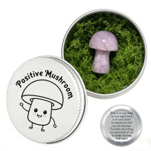 ZENTHRAA Amethyst Crystal Mushroom in Tin Box, Emotional Support Mushroom, Mushroom Trinkets & Gifts, Healing Crystal Gifts for Women, Spiritual Gift