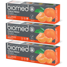 Biomed Citrus Fresh 97% Natural Toothpaste | Orange, Fresh Breath, Healthy Gums | Mandarin Grapefruit Lemon Essential Oils, Fruit Flavour, Vegetarian