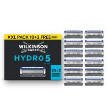 Wilkinson Sword Hydro 5 Razors Blade for Men, Men's Shaver Refill Pack, Skin Hydration, Carbon Coated Blades, 10 Razor Refills Plus 2 Bonus