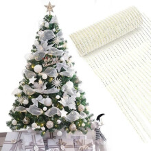 Decoratieve slinger - Niet gespecificeerd - Goudkleurig gaaslint - 26 cm x 10 m - Buiten - Kerst