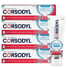 Corsodyl Complete Protection Toothpaste Extra Fresh, Gum Care with Fluoride, 4