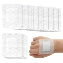 Hanqing 20 Pcs Adhesive Wound Dressings, Self Adhesive Breathable Plasters, Individually Wrapped, Adhesive Dressings for Wound Care, Grazes(7cm x 6cm