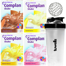 Nutritional Drinks Starter Pack - Variety Pack of Strawberry, Chocolate, Banana, and Vanilla Flavoured Mix at Home Powders Bundle with Shaker Bottle