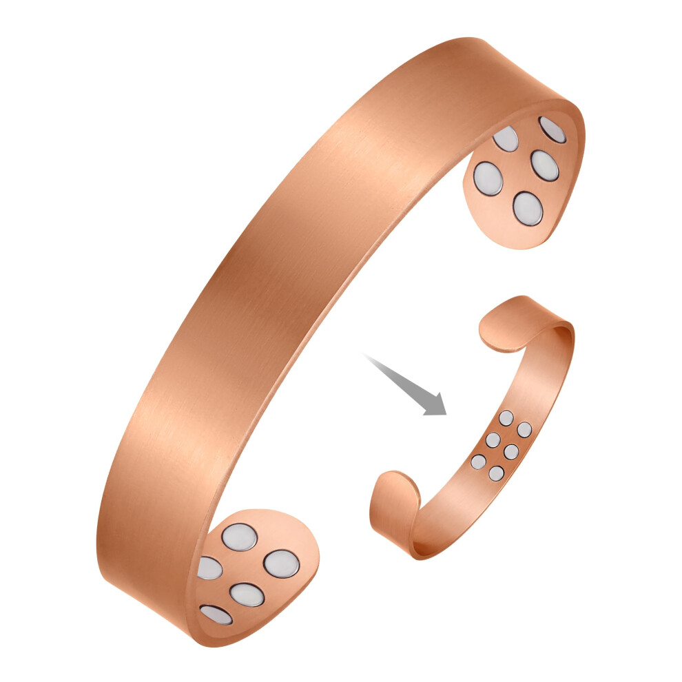 Jeracol Men Copper Bracelet With 18Pcs Magnets,99% Solid Pure Copper Magnetic Bracelet With Ultra Strength Magnets,Adjustable Bangle With Gift Box.