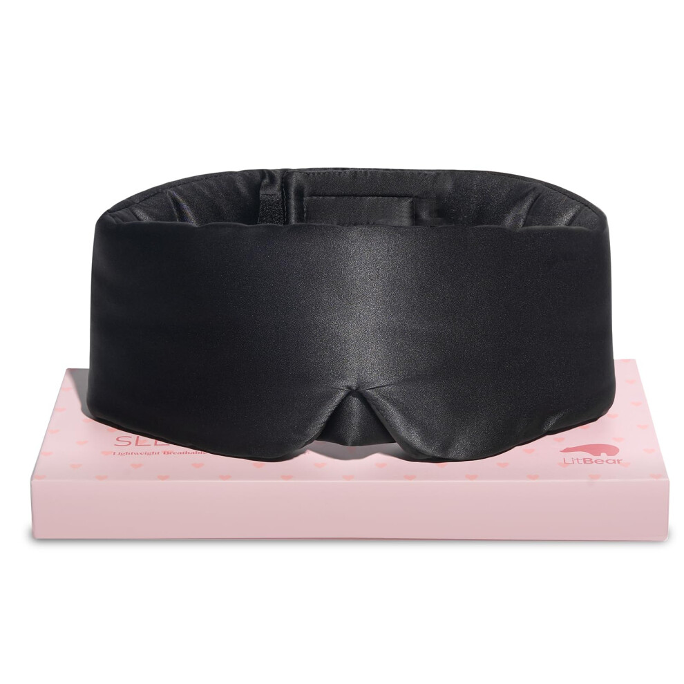 Litbear 100% Mulberry Silk Eye Mask For Sleeping, 22 Momme Silk Sleep Mask For W