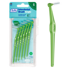 TePe Interdental Brush Angle, Green, 0.8mm/ISO 5, 6pcs, Plaque Remover, Easy and