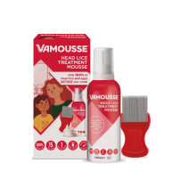 Vamousse Head Lice Treatment Mousse | Kills 100% of Head lice and Eggs Within 15 Minutes I One-time Application I Non-Greasy | Steel Nit Comb Include