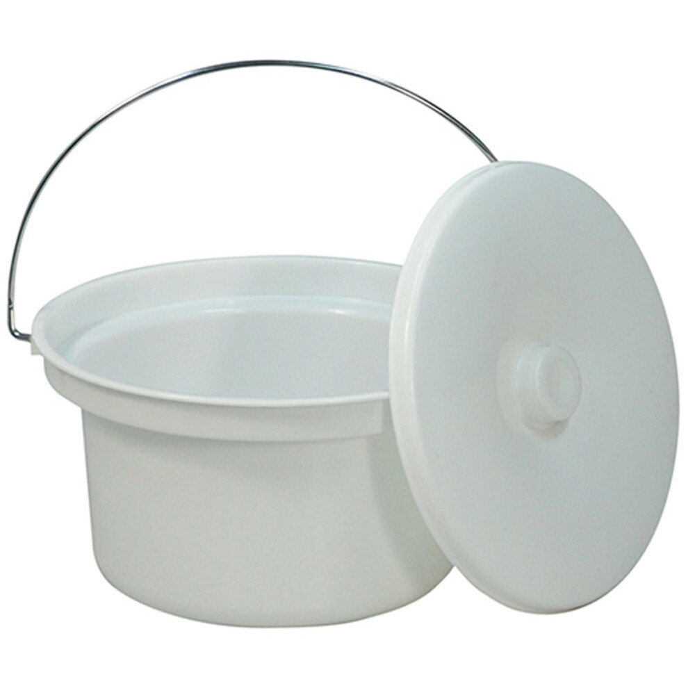 Aidapt 5L Commode Bucket With Lid And Wire Handle