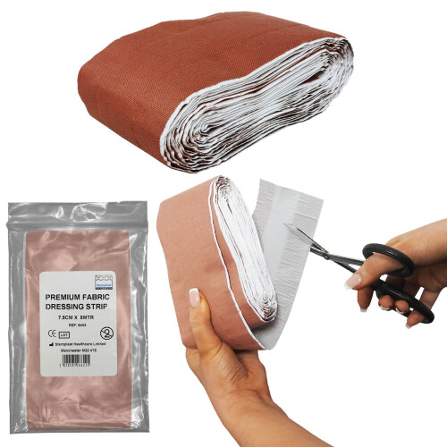 Steroplast Steroplast Large Length 5m Adhesive First Aid Fabric Plaster Dressing Strip, 7.5cm Width - Single Pack