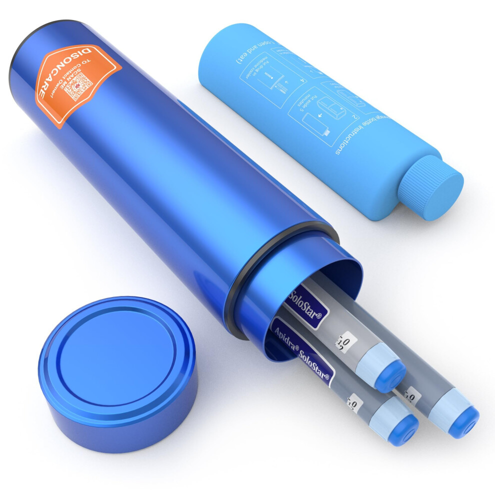 Disoncare 60H 4 Pen Insulin Cooler Travel Case 2-8 Degrees Biogel Insulated Medicine Cooler Bag Epipen Case Compact For Diabetic Travel Tsa Approved