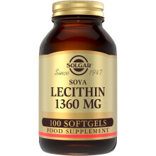 Solgar SOYA Lecithin 1360 Mg Softgels - Pack of 100 - Supports Cell Membrane Structure - Wheat,Gluten and Diary Free