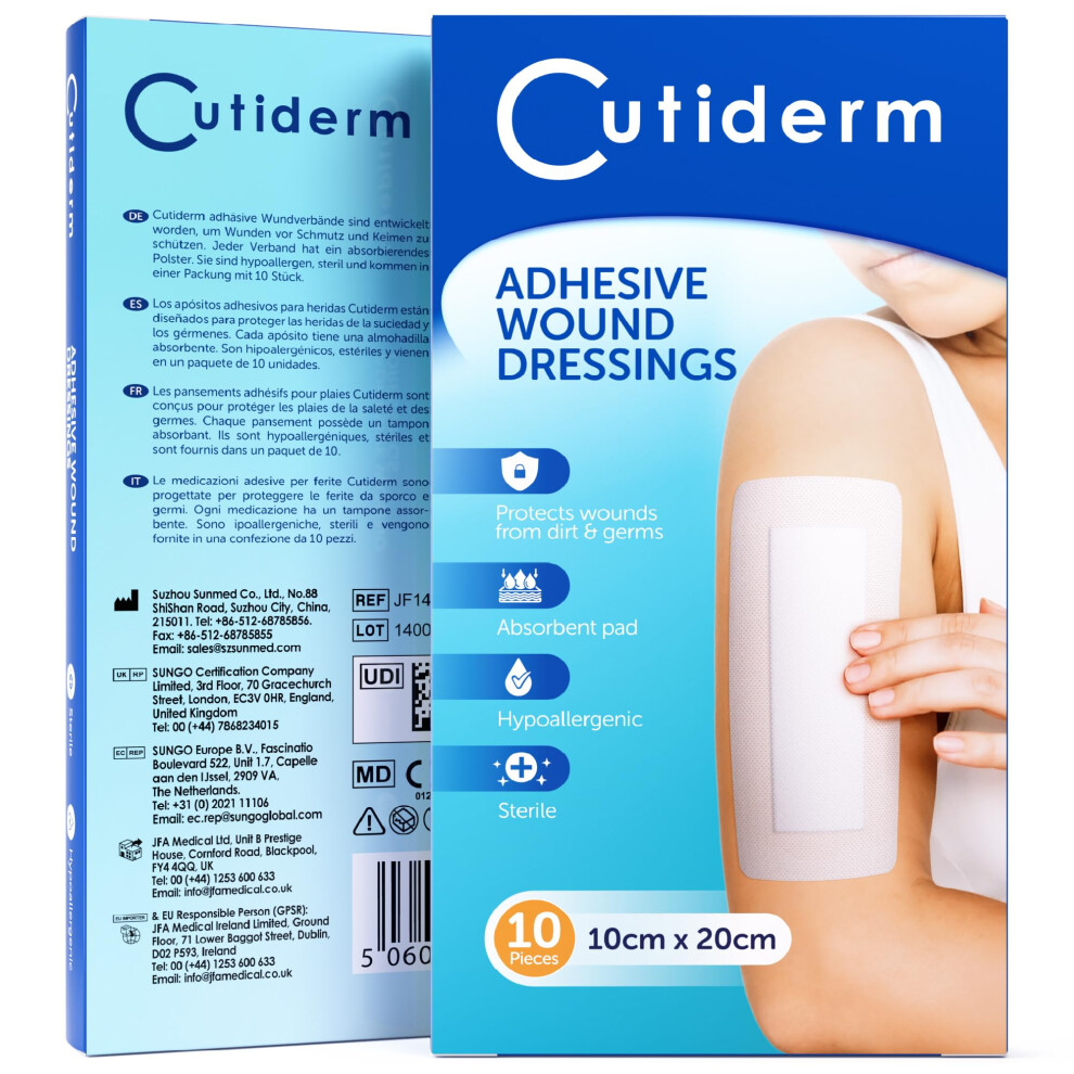 Cutiderm Adhesive Wound Dressing 10Cm X 20Cm - Pack Of 10