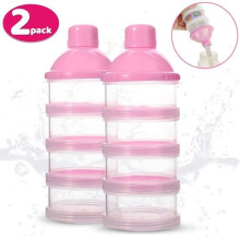 4-laags formule dispenser - Draagbare containerfles voor gebruik buitenshuis - Roze