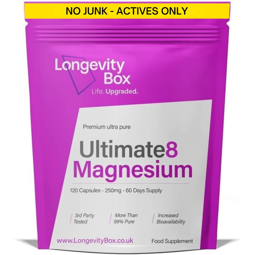 Longevity Box Ultimate Magnesium Complex Â 8 Types In 1 Formula Including Glycinate, Citrate, Taurate, Malate & More Â 500Mg Per Serving Â120 Ca