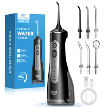 JTF Water Flosser, 3 Modes & 10 DIY Pressure Levels, 60-Day Battery, 300ML Tank & 6 Jet Tips, Portable Dental Tooth Irrigator for Daily Oral, Orthodo