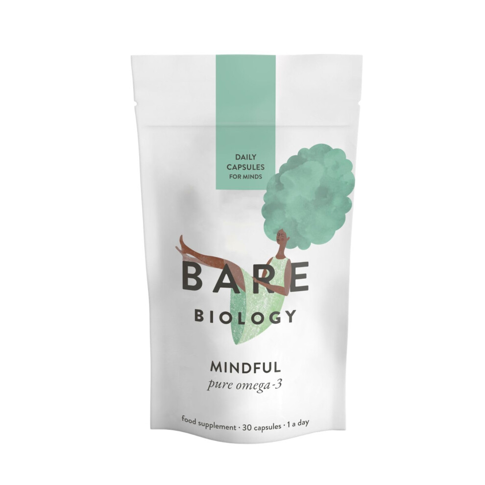 Bare Biology Omega 3 Fish Oil Pouch - Mindful Omega 3 Capsules (30 Servings) Dha 560Mg, Supports Brain Function & Eye Health