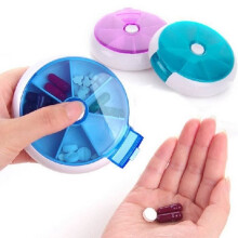 Blauwe pillendoos voor 7 dagen medicatie per week #C347