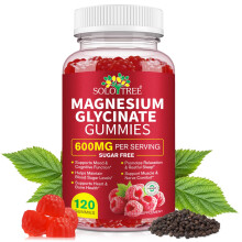 Magnesium Glycinate Gummies 600mg | High Absorption Supplement for Sleep, Muscle Relaxation & Focus | Sugar-Free, Raspberry Flavour | 120 Chews for A