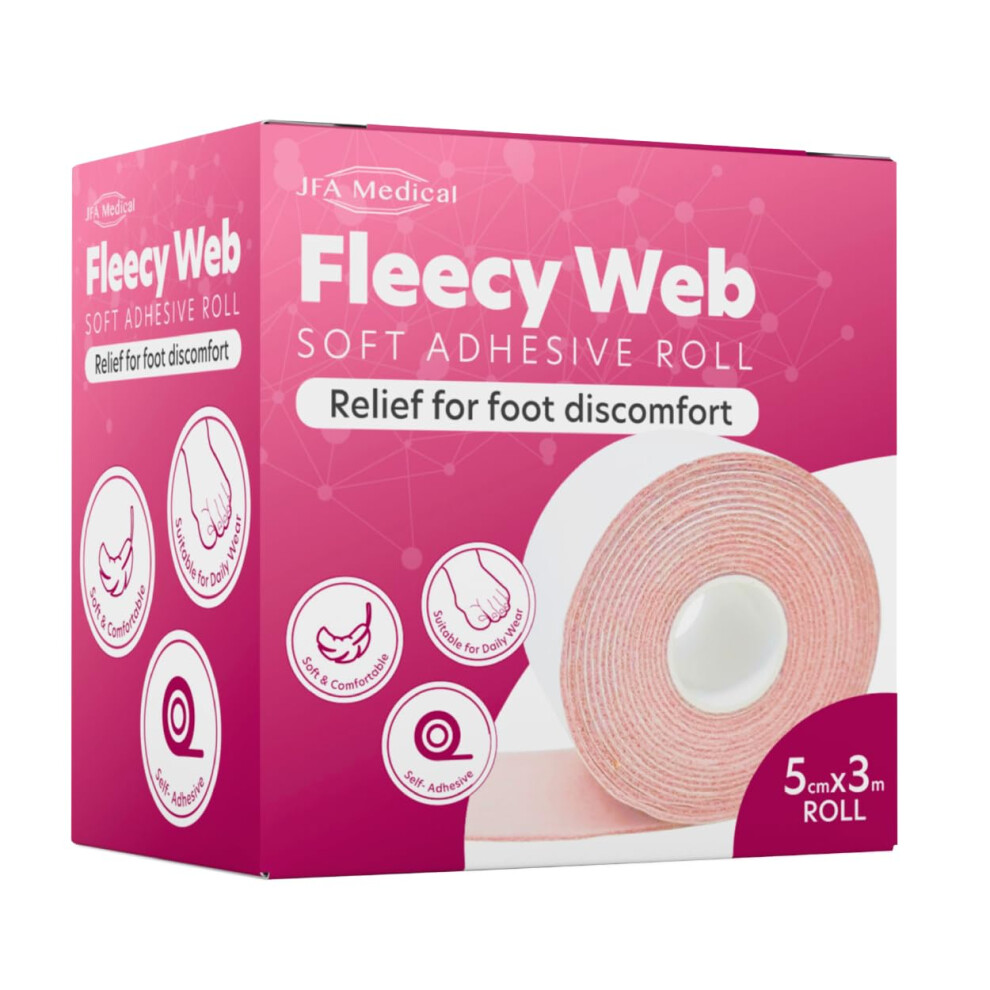 Jfa Medical Fleecy Web Adhesive Roll For Feet 5Cm X 3M