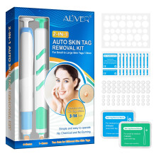Skin Tag Removal - 2 in 1 Auto Skin Tag Removal Kit, Safe and Effective Wart Remover Pen Kit with 60 Micro and Regular Skin Tag Bands for Small to La