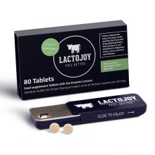 LactoJoy Lactase Tablets | Helps with Lactose Intolerance | Contains 80 Pcs. of