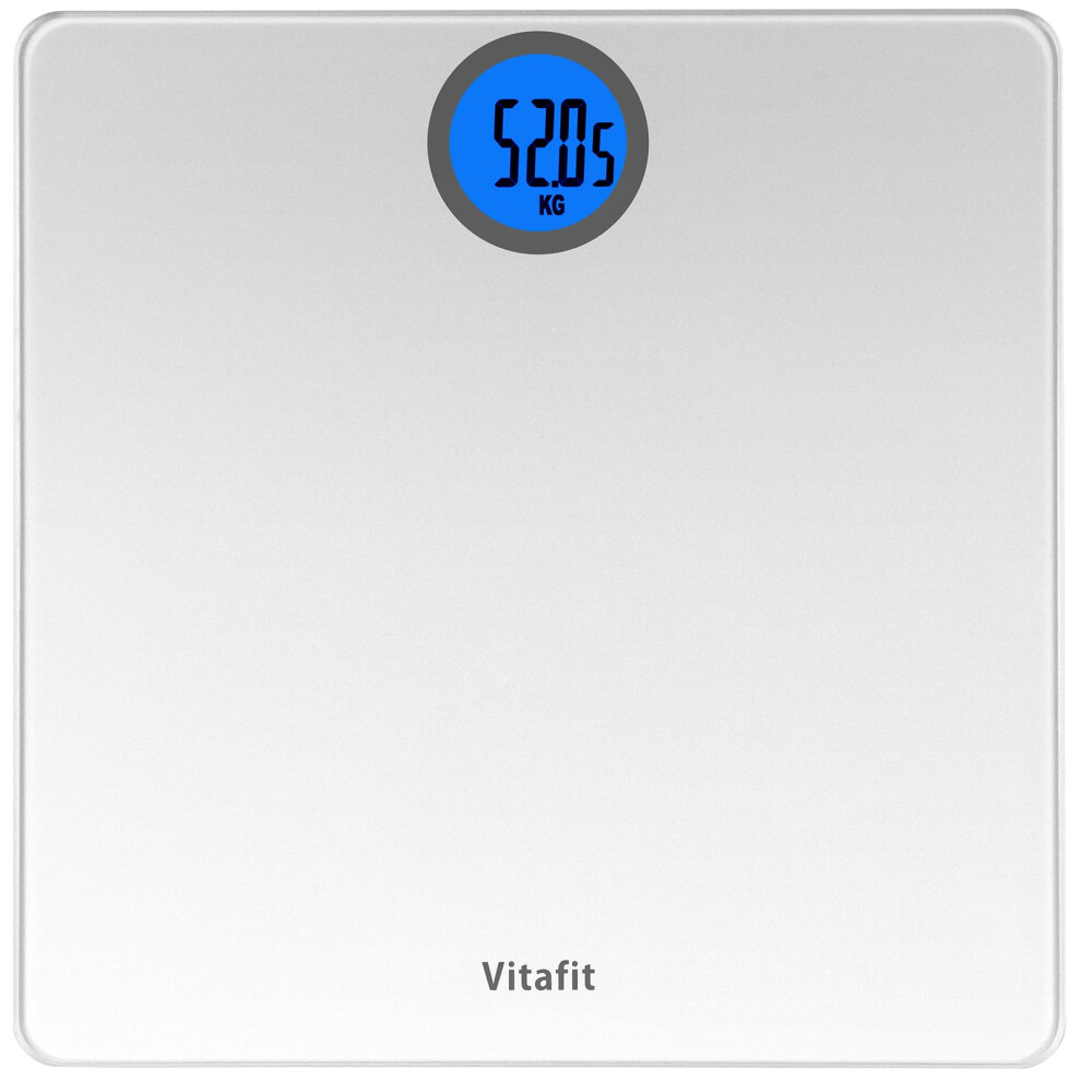 Vitafit Bathroom Scales For Body Weight, High Precision Assured By Weighing Scales Professional Factory Since 2001, Lcd Display And Step-On, 2*Aaa Ba