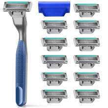 Harry's Plus Razors for Men - Value Pack (Tide) - 1 Handle with 13 Razor Refills and Travel Blade Cover